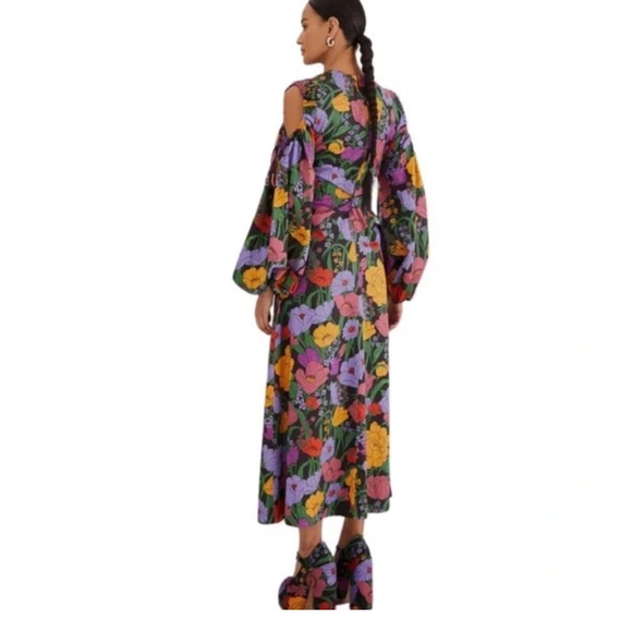 FARM RIO Black Bucolic Garden Cut Out Maxi Dress (S) - Picture 3 of 7